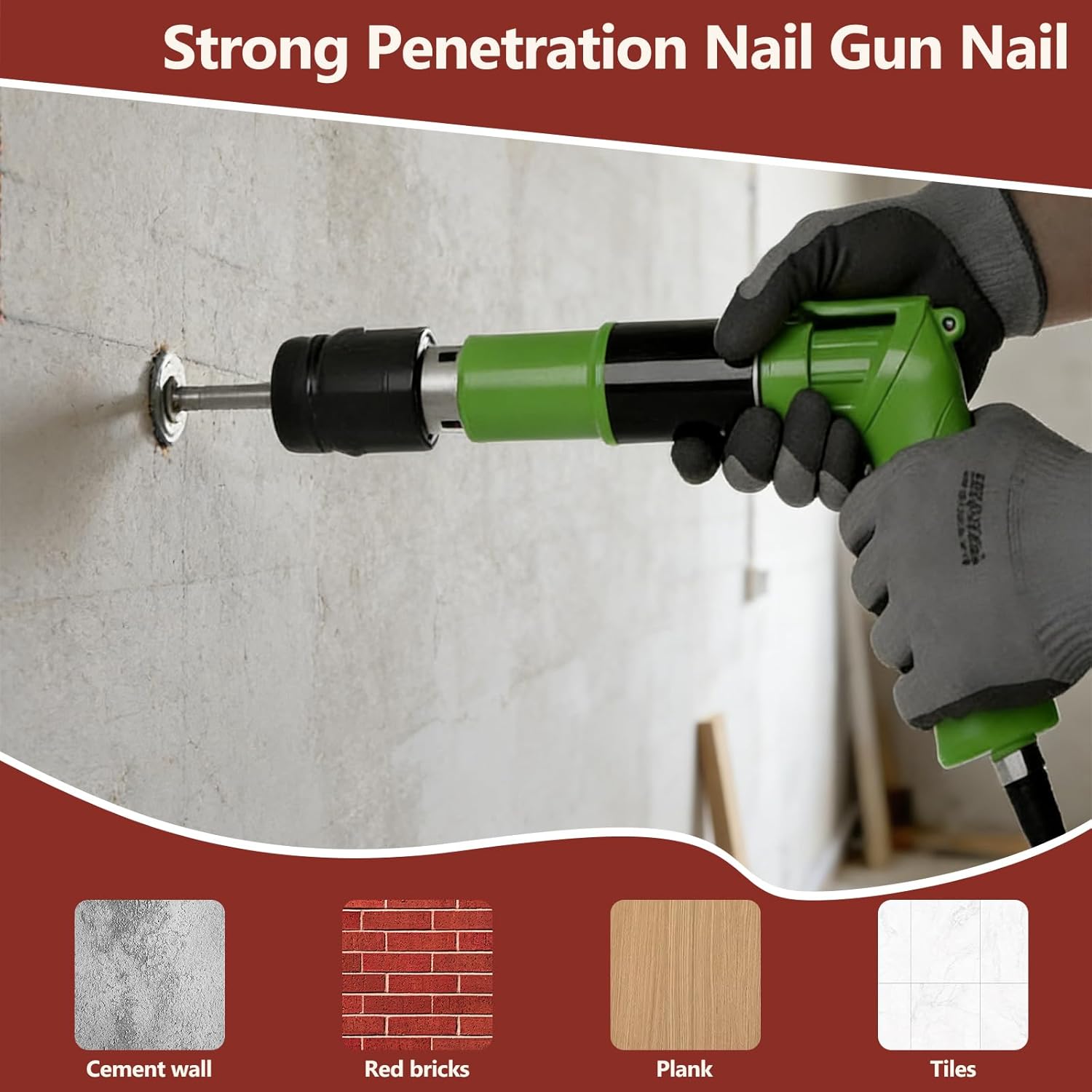Nail Gun Nail 400 Pieces, Mini Nails 7.3 mm for Concrete Nailer, Hardened Steel Concrete Nail, Nailer Accessories for Concrete Walls and Concrete Ceilings, Walls, Ducts