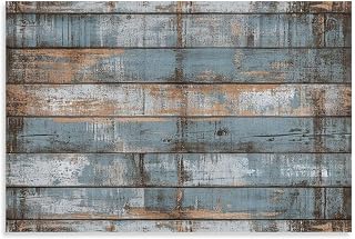 DuduYH Rustic Weathered Horizontal Planks Wood Wall Art Canvas Print Aesthetic Poster Picture for Living Room Farmhouse 12x18inch(30x45cm) Unframe