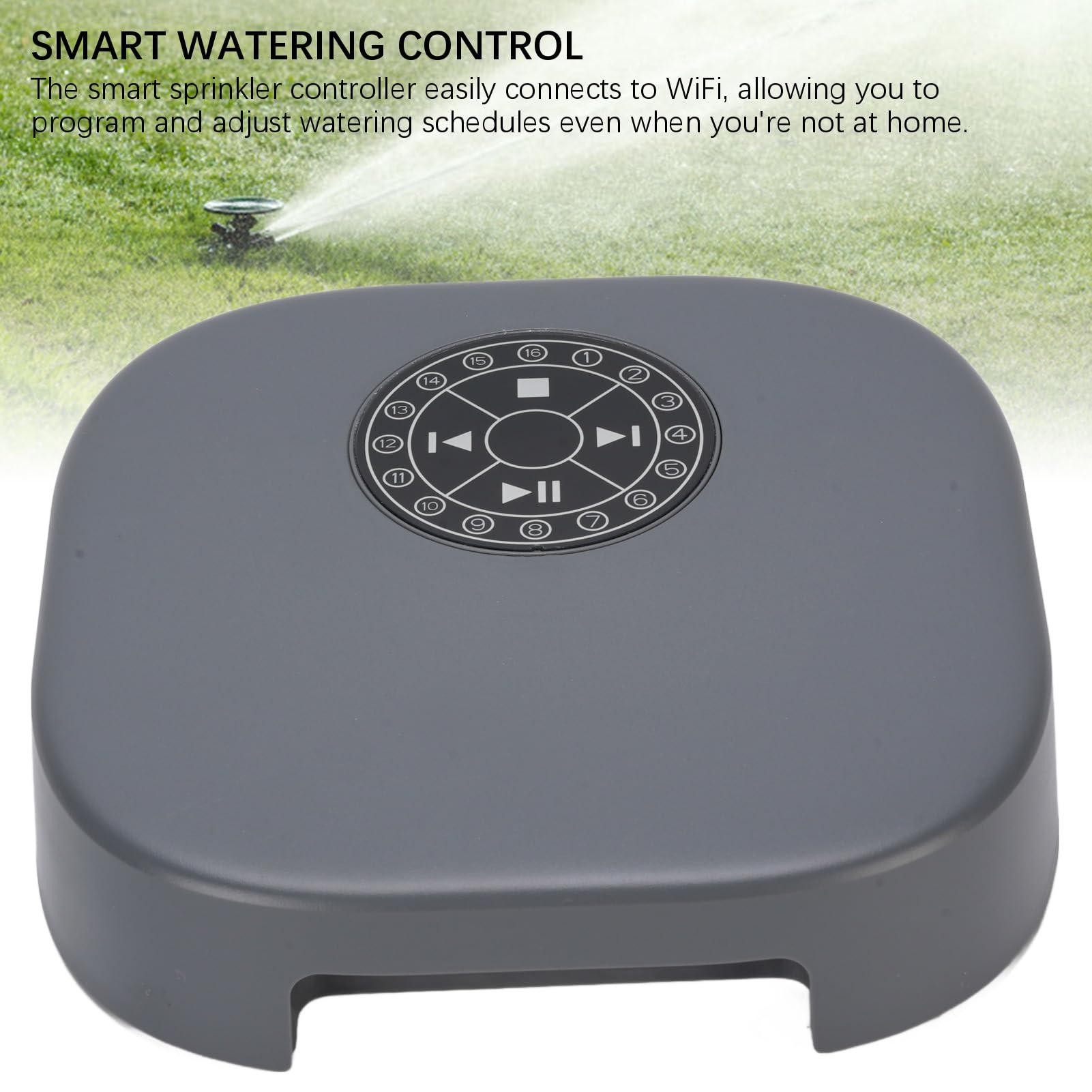 Zerodis Timer Nawadniania WiFi, Inteligentny Sterownik Zraszaczy z Opóźnieniem Deszczowym do Systemu Nawadniania Trawnika Ogrodowego, 16-strefowy Ekran Dotykowy Bluetooth (Wtyczka UE 220 V)