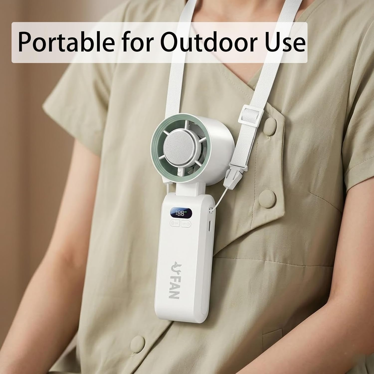 Chill breeze Portable Turbo Fan, 2026 New Personal Handheld Cooling Fan with Ice Cooling Pad, 199 Speeds 3 in 1 Small Desk Neck Fan, For Travel and Office Use, With Lanyard Data Cable (Gray)