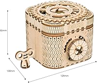 Vista 8 de ROKR Caja de tesoros con rompecabezas mecánicos de madera 3D Modelo de rompecabezas DIY Proyectos de rompecabezas mentales para adultos Edad 14+