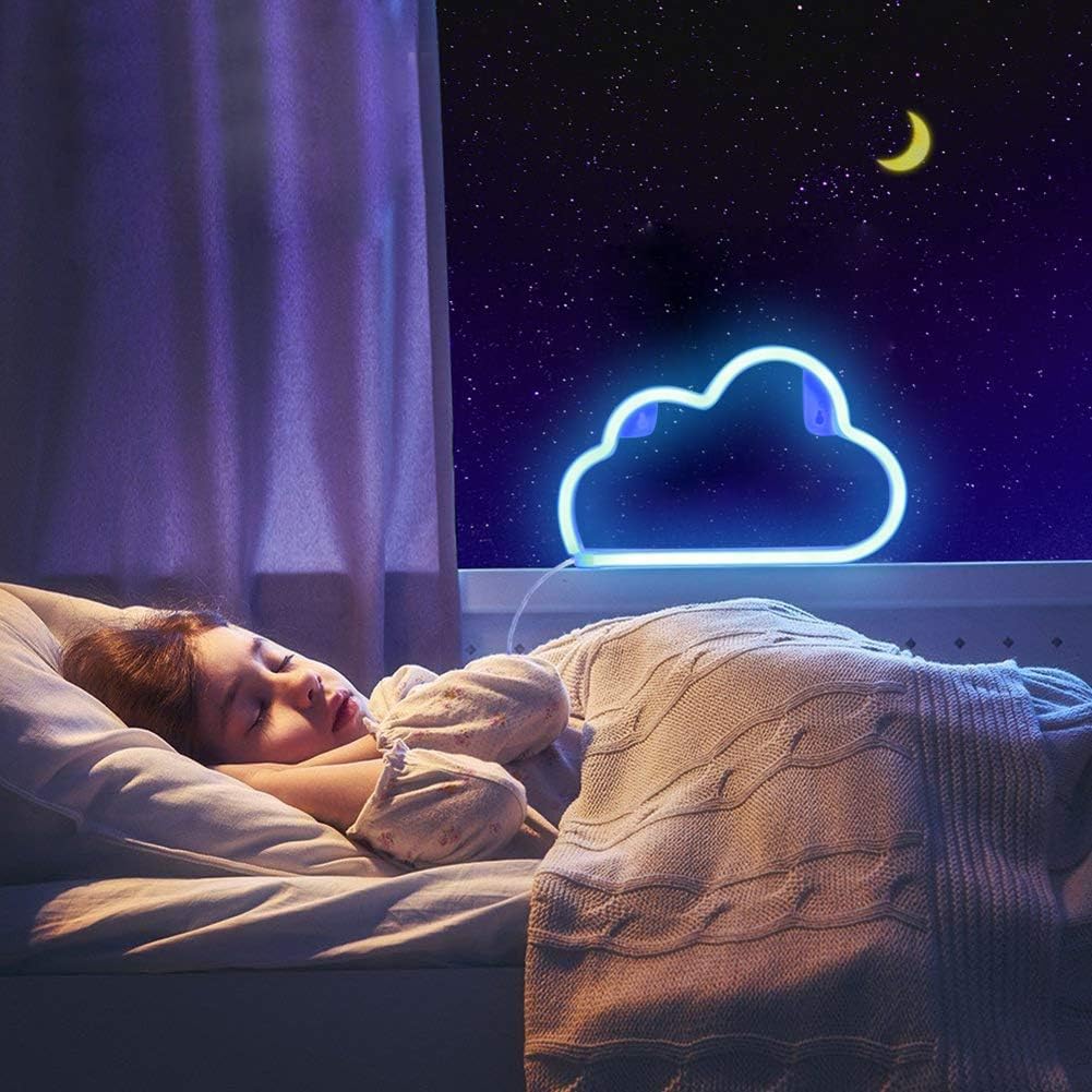 Cloud Shaped Neon Signs, Led Neon Light, Cloud Wall Light Studio Kids Room Living Room Wedding Party (Blue)