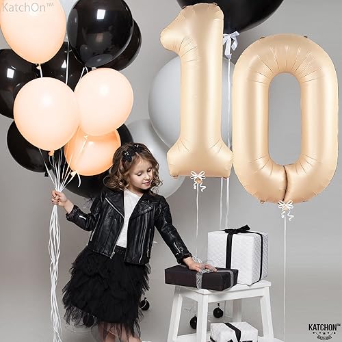 Miniatura 8 de KatchOn, Gaint - Globo de color caramelo 0 de 40 pulgadas, globos retro de número albaricoque, globo cero para decoraciones de fiesta neutrales,