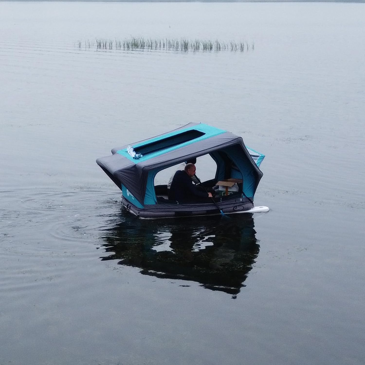 UNISTRENGH Waterproof Rooftop Tent, Portable Inflation Roof Top Tents Softshell, Pop up Roof-top Tent Camping for Jeep SUV Van Truck Car Tents with LED Lighting