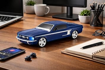 Nostaljik Araba Şeklinde Bluetooth Hoparlör, SD Kart, USB, FM Radyolu, Şarjlı Taşınabilir Speaker, Kırmızı