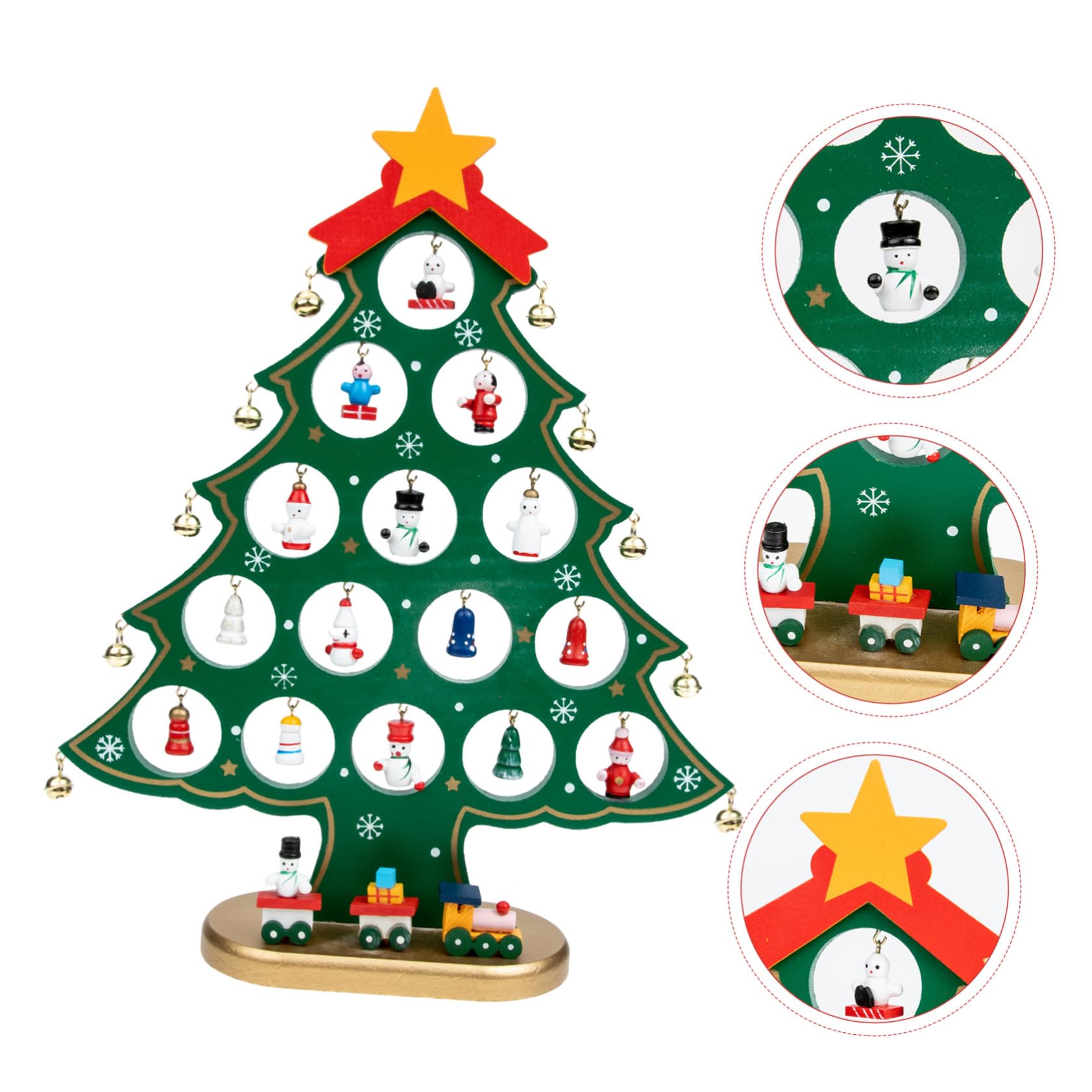 Mini albero di Natale in legno, decorazione per tavolo fai da te, mini albero di Natale, per bambini, decorazione di interni