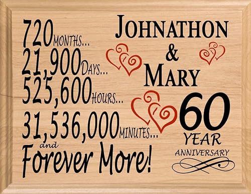 Miniatura 64 de Placa de regalo personalizada para el primer aniversario, regalo de boda para esposa, marido, pareja, él, ella, madera maciza, fabricado en los