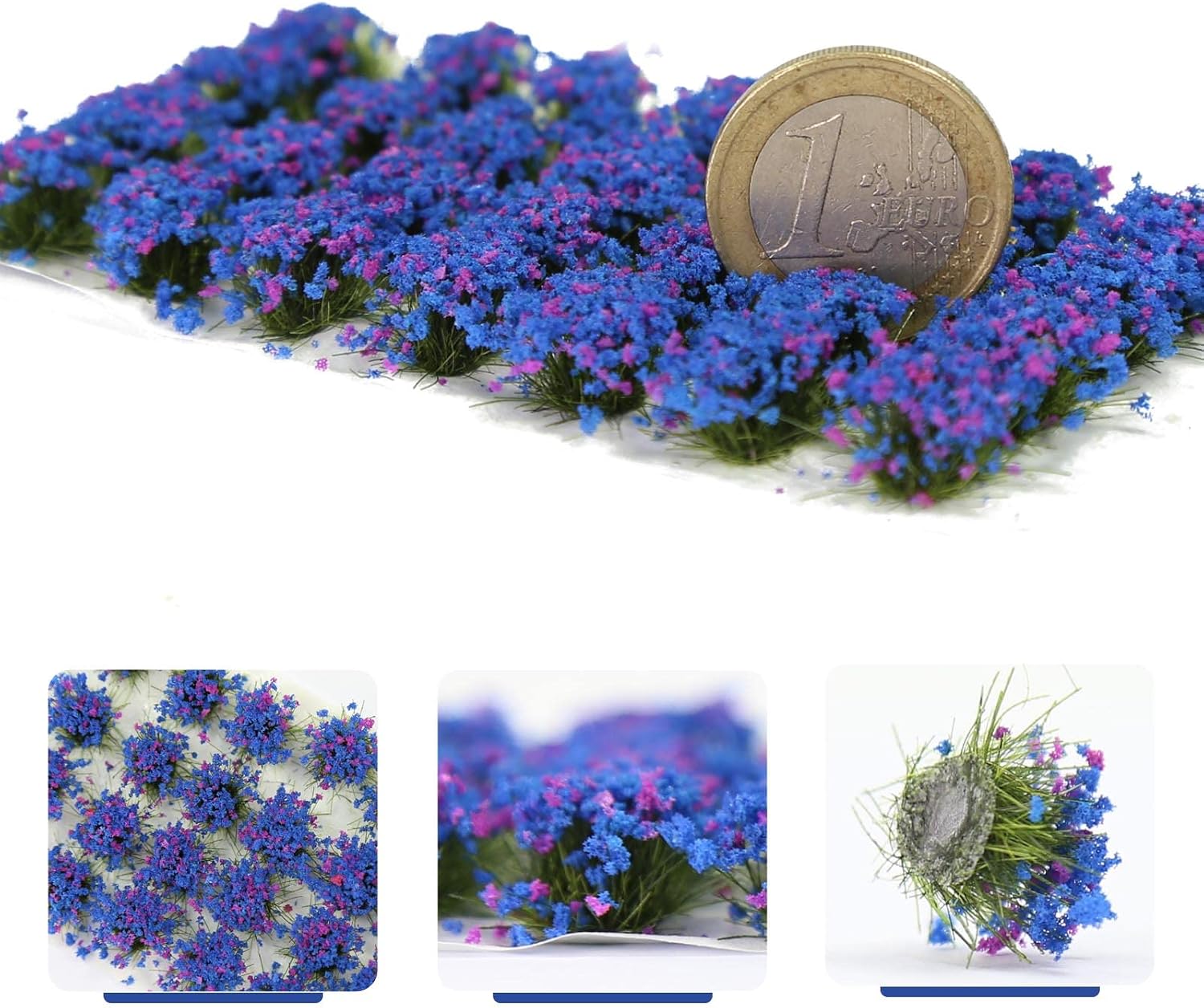 Miniature Vegetation Bushy Shrubs Tuft Flowers with Model Bases War Game DIY Railway Terrain Scenery (D)