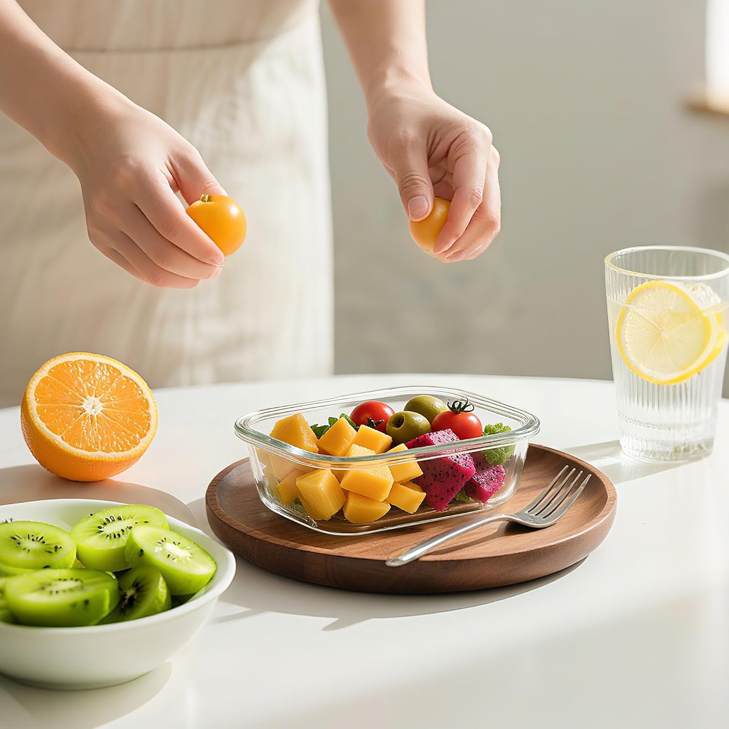 BAYZZ Glass Food Storage Containers, 5 Pack 35 Oz Glass Meal Prep Containers, Lunch Boxes with Airtight BPA-Free Lids, Microwave, Freezer and Dishwasher Safe - Image 5