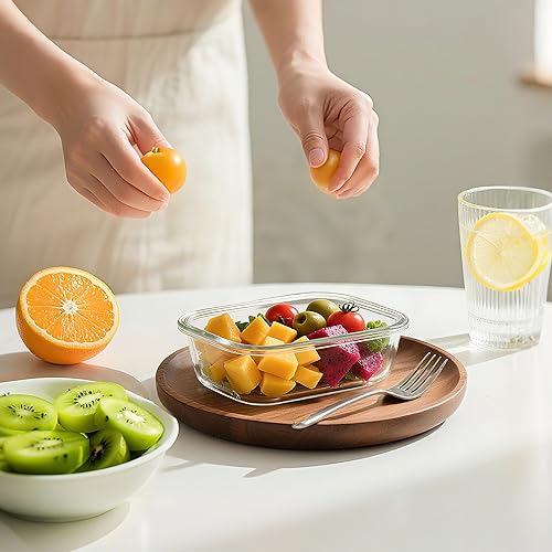 Miniatura 5 de BAYZZ Contenedores de vidrio para almacenamiento de alimentos, paquete de 5 recipientes de vidrio de 35 onzas para preparación de comidas, loncheras