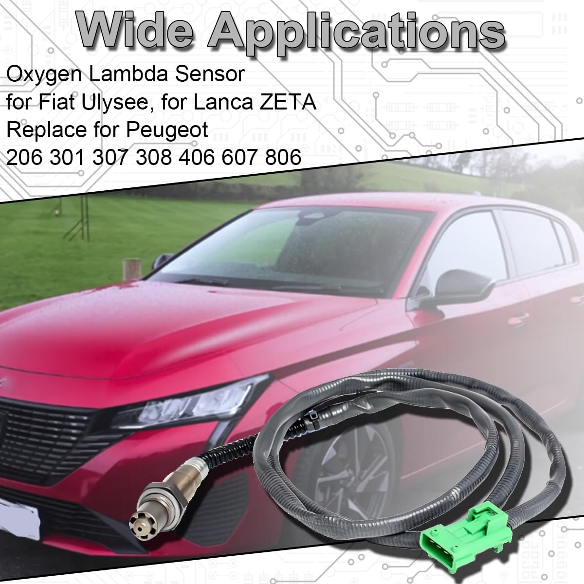 ZAMDOE 0258006026 Capteurs d'oxygène avant pour Peugeot 206 301 307 308 406 607 806 pour Citroen Evasion Xsara Xantia C3 Picasso C4 Sonde Lambda avec Connecteur Spécifique 0258010081 0258986615