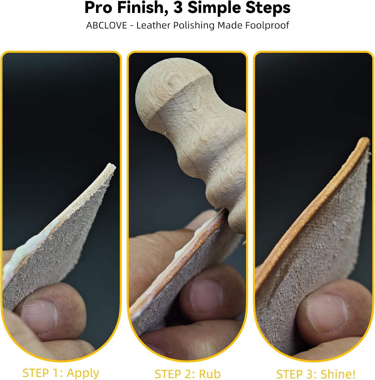 7.05 oz Leather Burnishing Gum Edge Finish Sealer Kit Polishing Eraser Clear 200g with Wood Edge Burnisher and Plastic Scraper for Edges on Oil-Tanned and Veg-Tanned (Leather Burnishing Gum 3 Kit)