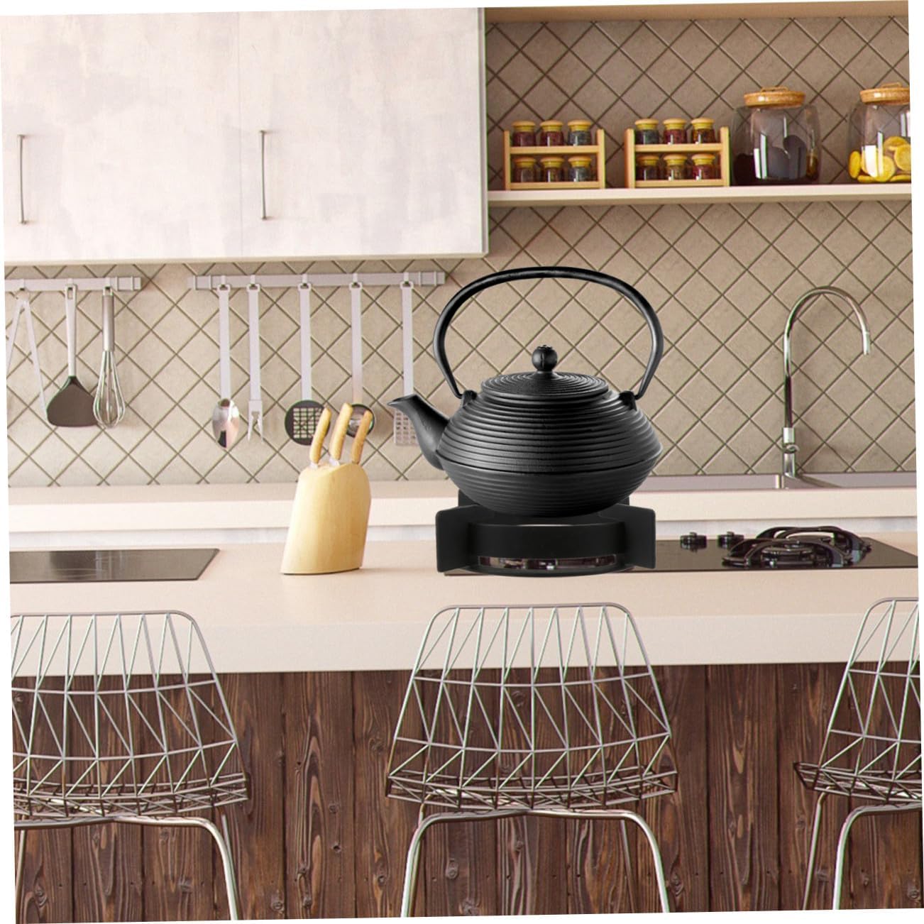 Cast Iron Burner Wok Holder Ring for Gas Stove, Black