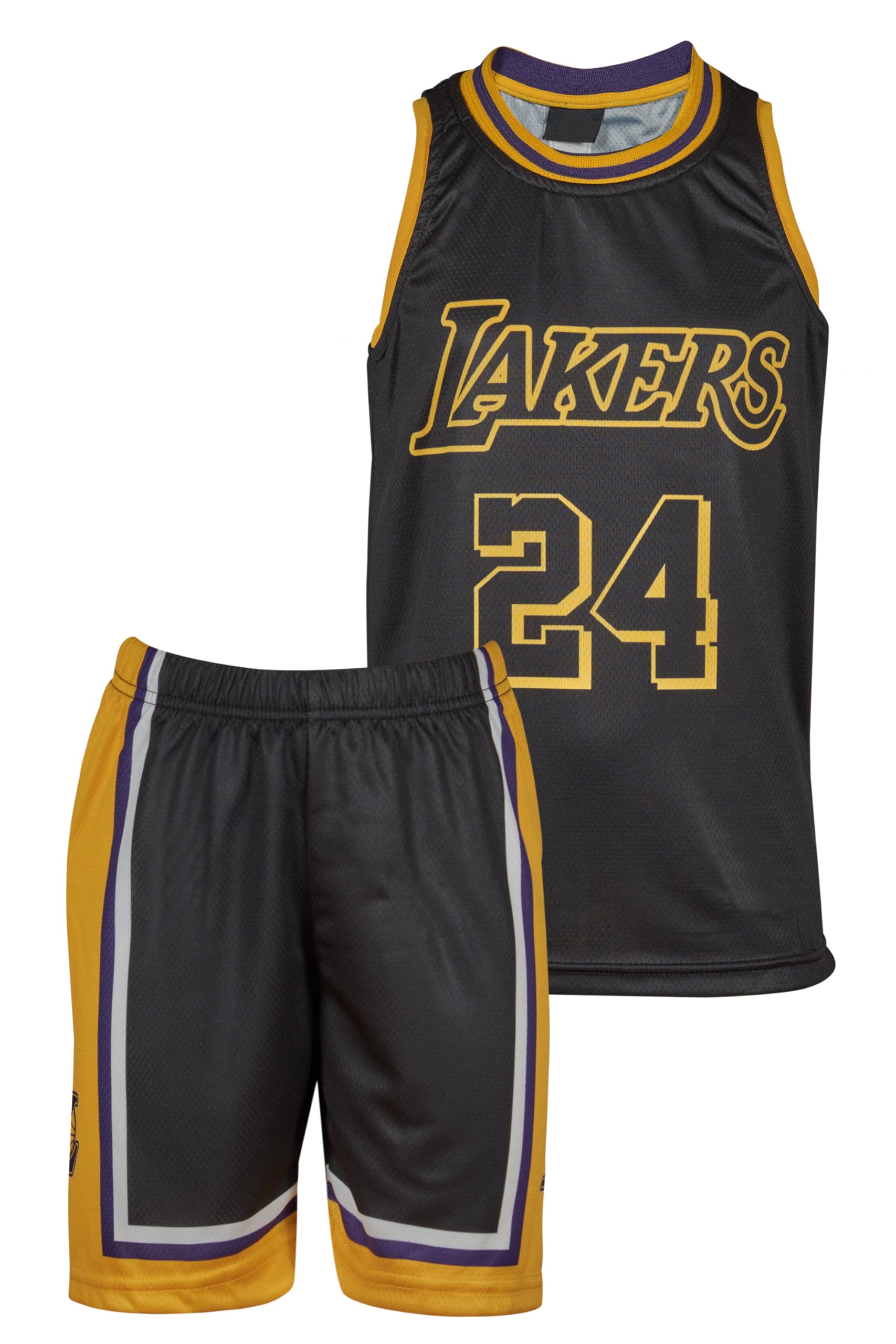 Lakers Basketball Kinder Trikot Bausatz mit Shorts Schwarz 140