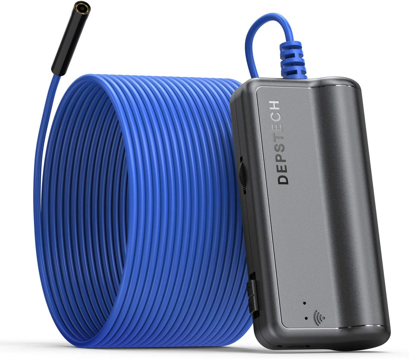 DEPSTECH 1200P Semi-Rigid Wireless Endoscope, 2.0 MP HD WiFi Borescope Inspection Camera,16 inch Focal Distance & 2200mAh Battery Snake Camera-33FT