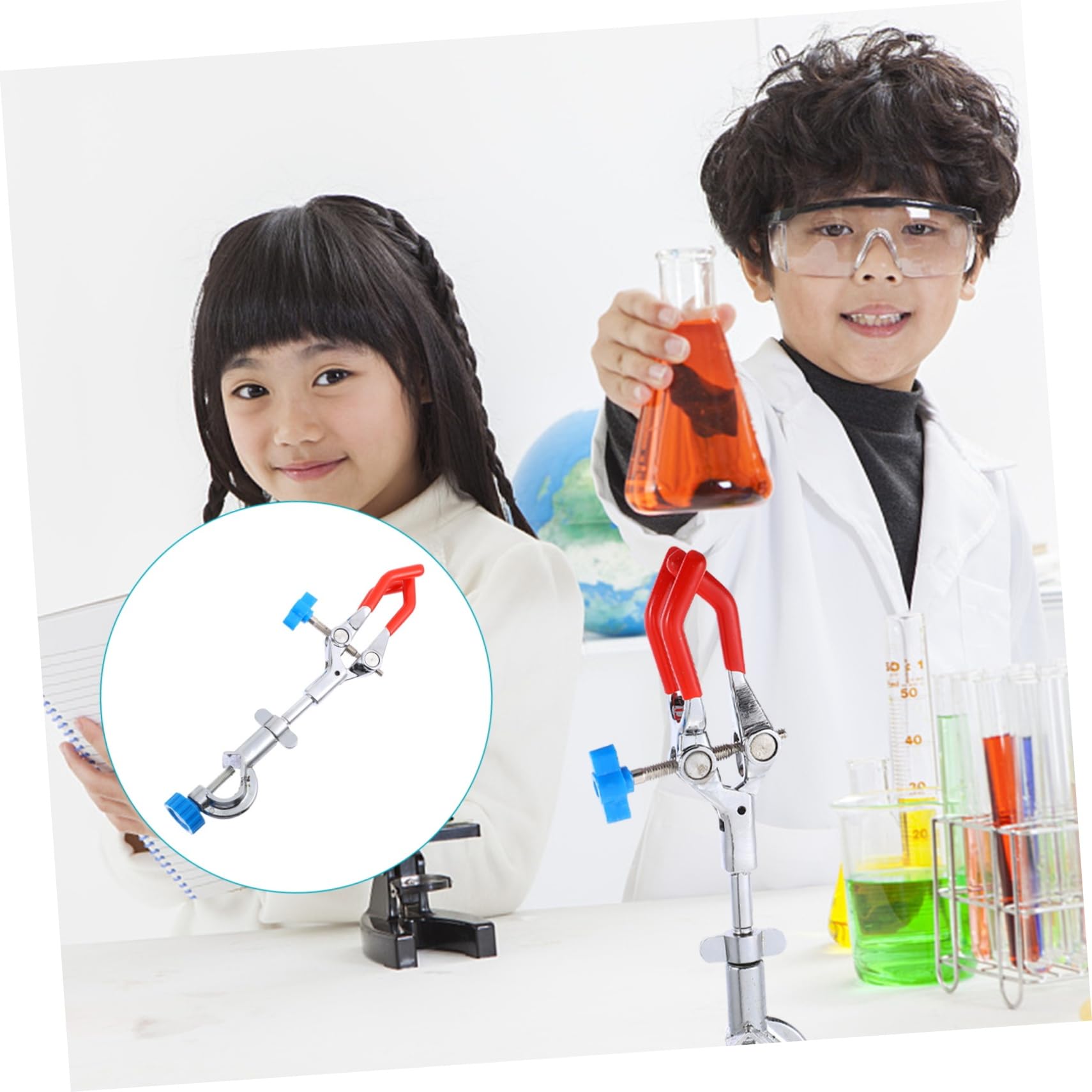 Alipis 3 Pezzi Laboratorio Prong con Base per Provetta e Matraccio Pinza Antiscivolo per Esperimenti e Lavoro Laboratorio