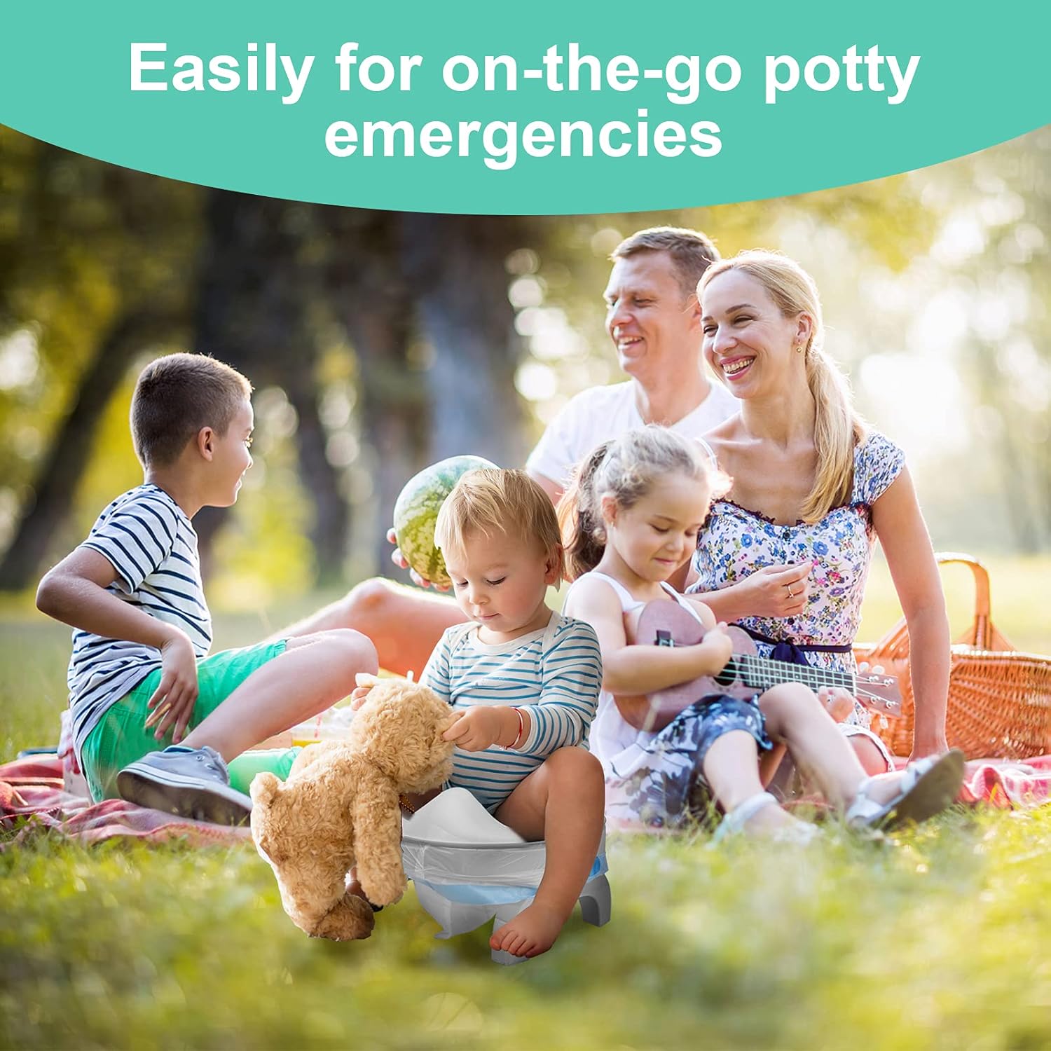 BATTOP Portable Potty for Toddler Travel Potty Training Seat Kids 2-in-1 Potty Chair Foldable Toilet Trainer with Potty Liners and Carry Bag (2-in-1 Potty seat) : Baby