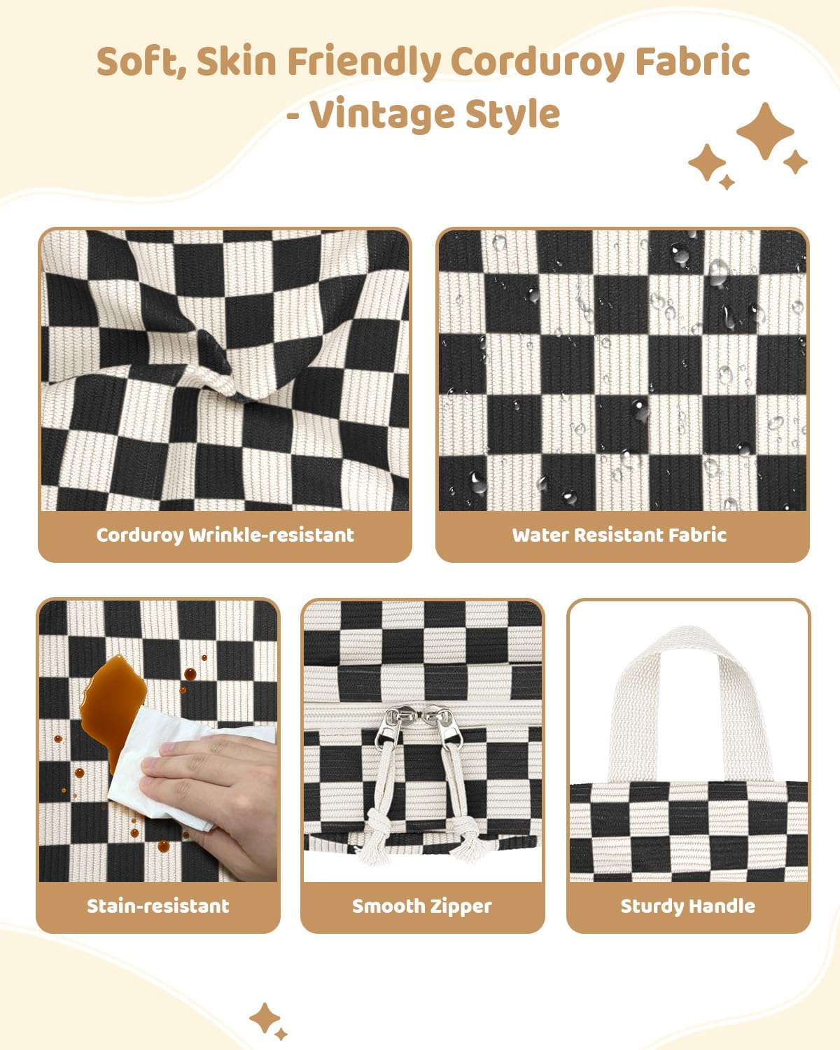 20L Laptop Backpack for Women Cute Corduroy Casual Daypack Backpack image 4