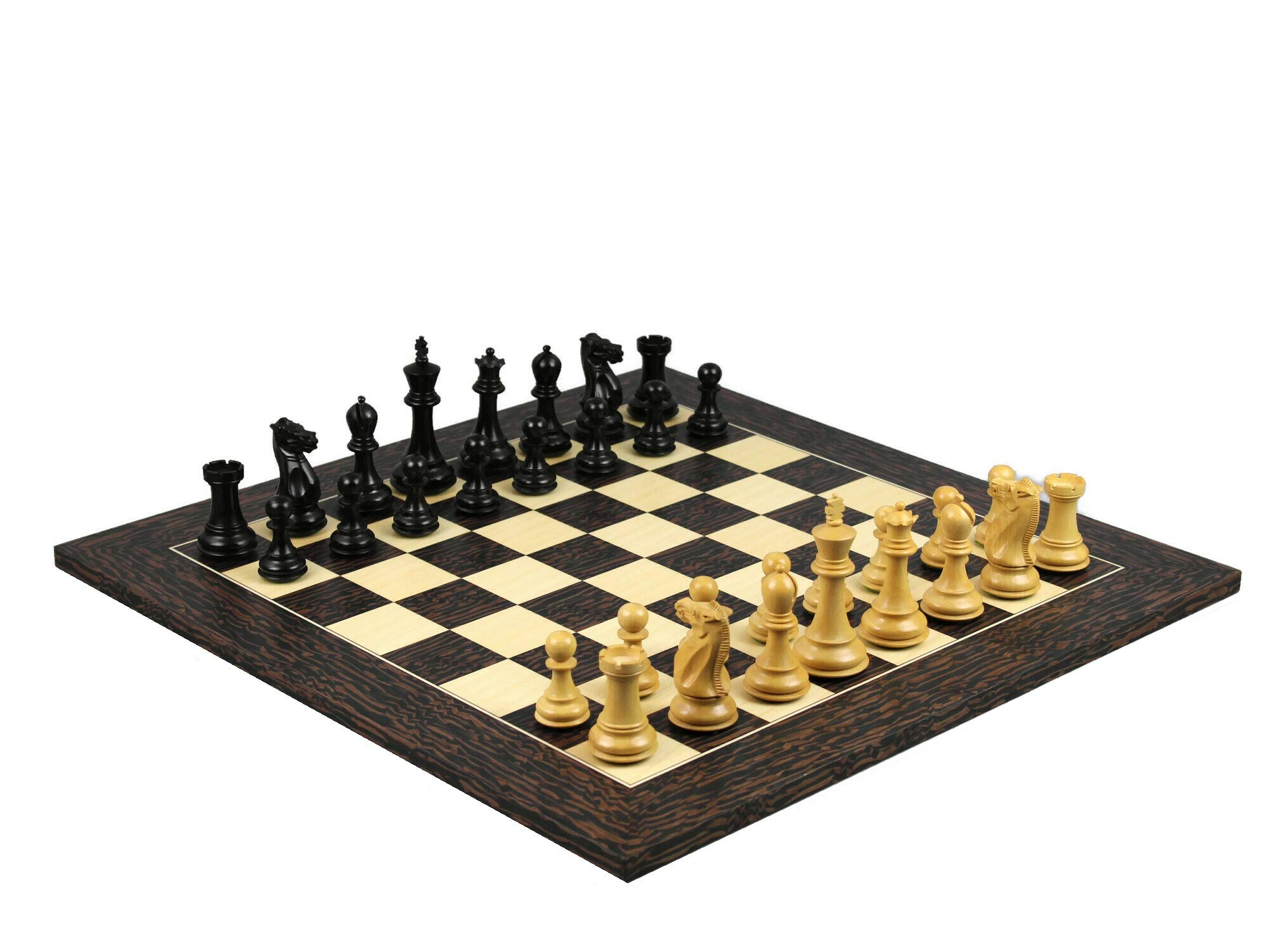 Tablero de ajedrez de madera para adultos, hecho a mano, grande, tradicional, tablero de ébano, de 20 pulgadas, piezas de ajedrez profesional de 9,5 cm