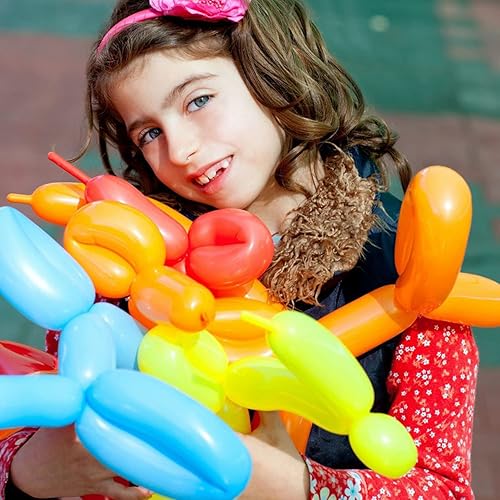 Vista 21 de 100 globos mágicos largos de látex trenzado de 260 Q para forma de animal, cumpleaños, payasos (blanco)