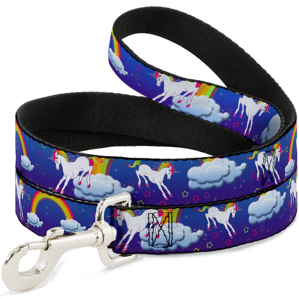 Laisse pour chien Buckle Down bleu violet aux motifs colorés d'arcs-en-ciel