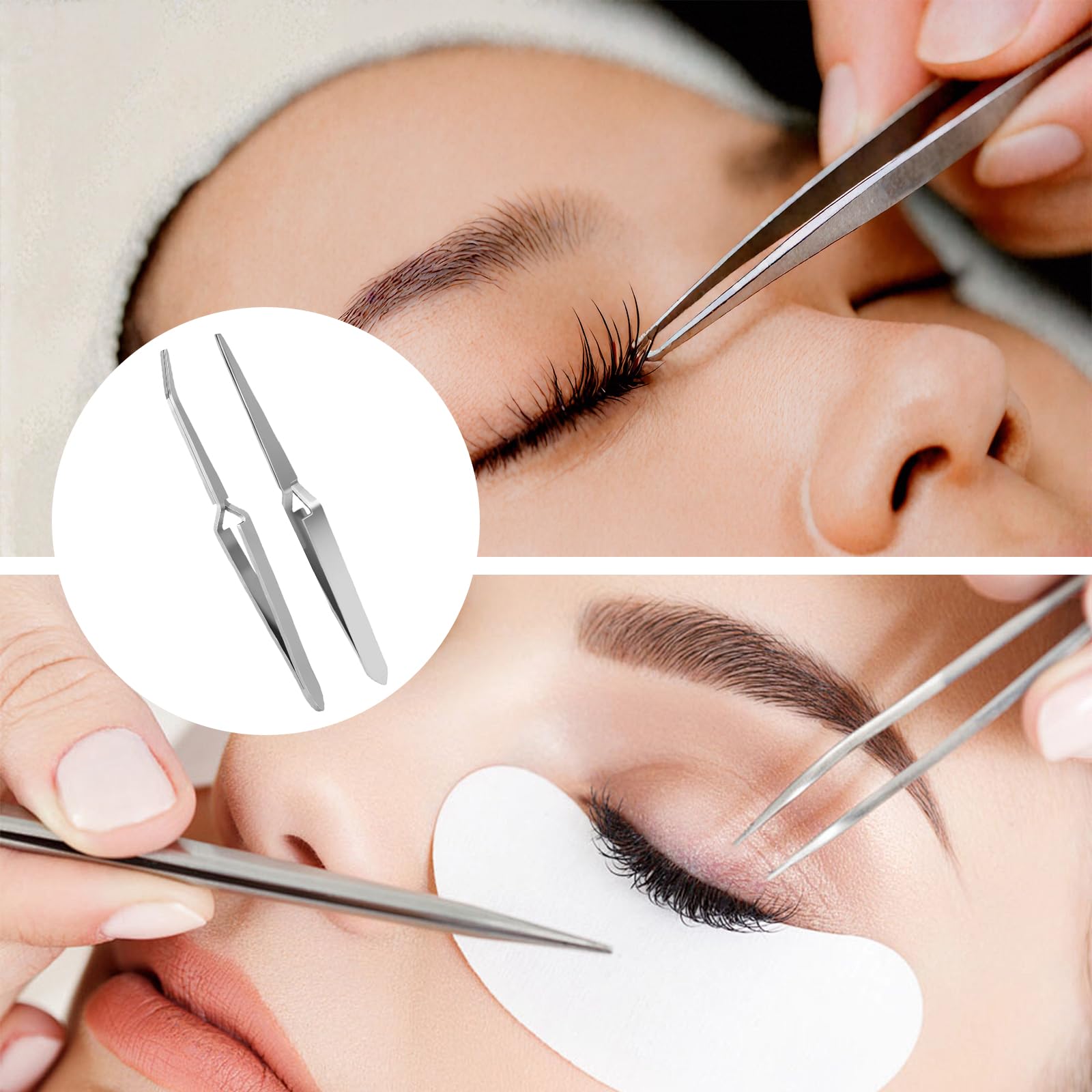 GVSS 4 Pièces Pince à Pincher en Acier Inoxydable 148 mm,Pince a Pincher pour Ongle avec Bouts Droit et Courbé,pour Extensions de Cils DIY,Manucure,Art des Ongles et Réparations de Montres