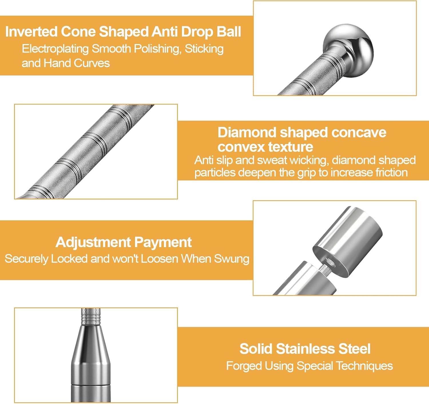 Adjustable Macebell for Strength Training, 6 in 1 Indian Club Weighted Clubbell(6.5/9/11/13/15/17.5LBs)