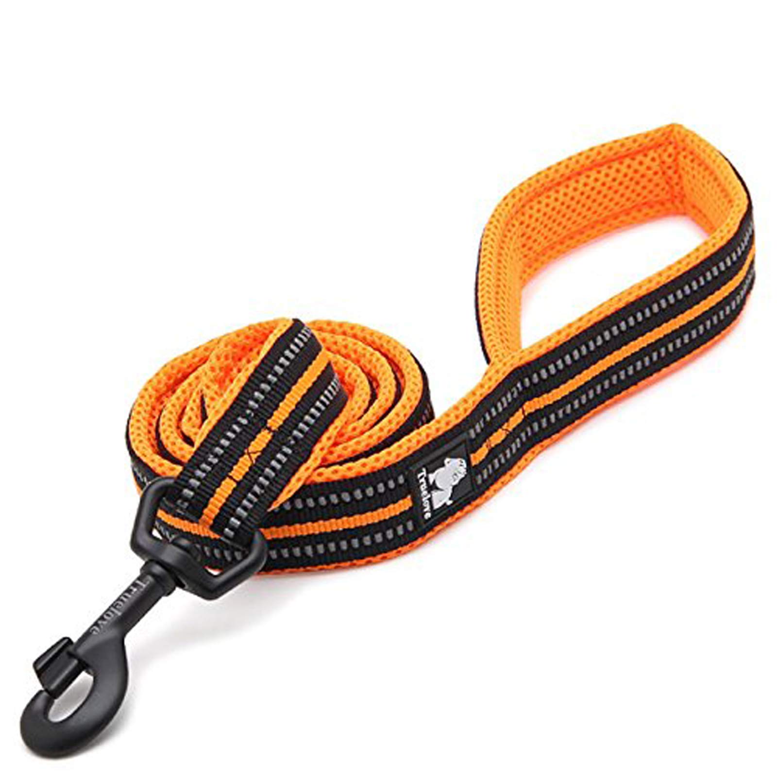 WINHYEPET True Love Dog Leash Nylon Reflective Comfortable Handle Lead Puppy Training Walking Rope Easy Control Suitable Small Medium Large Breeds 110cm Length (XS(Width 0.4''), Orange) โ image 1