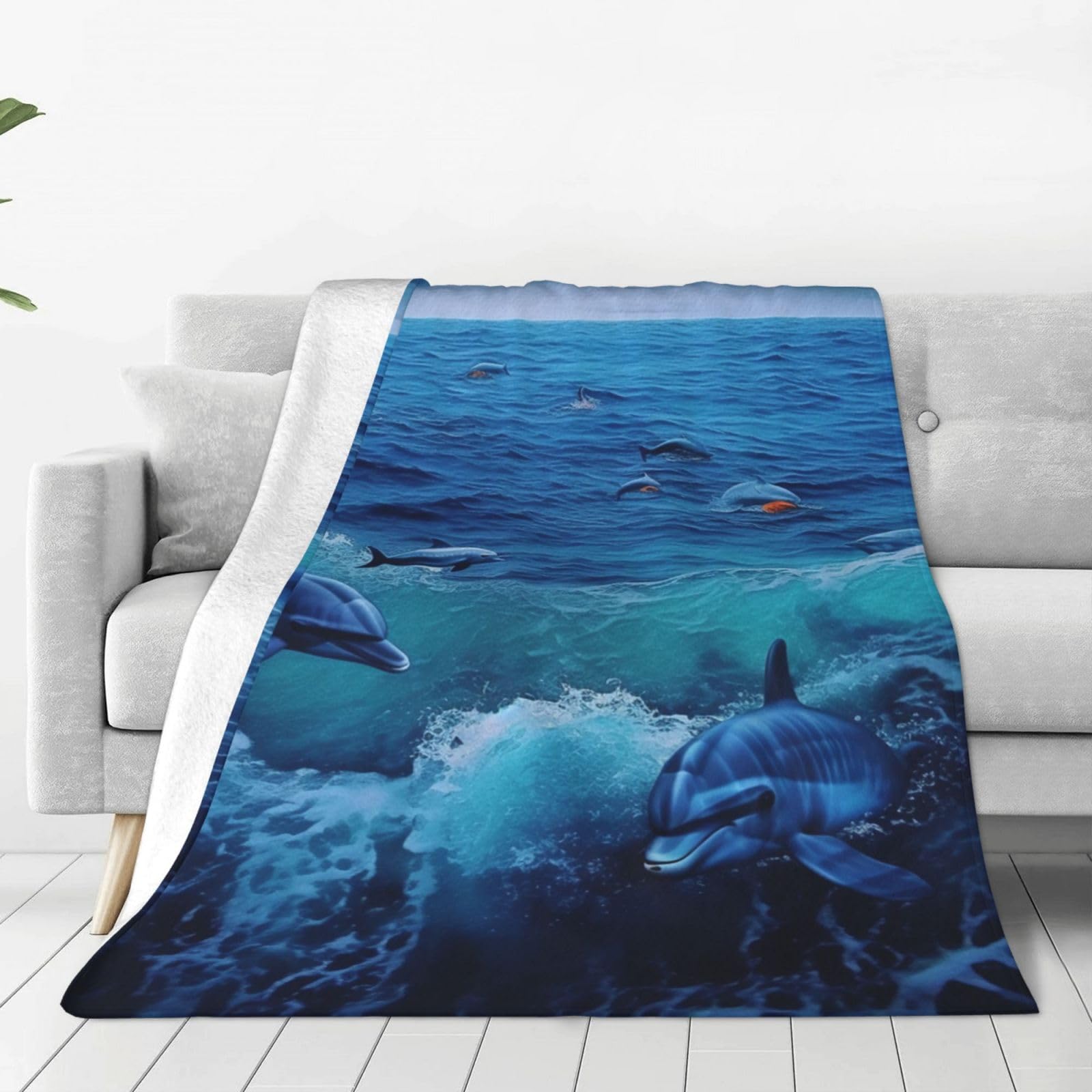 Couverture flanelle douce bleue lit canapé plaid polaire chaud