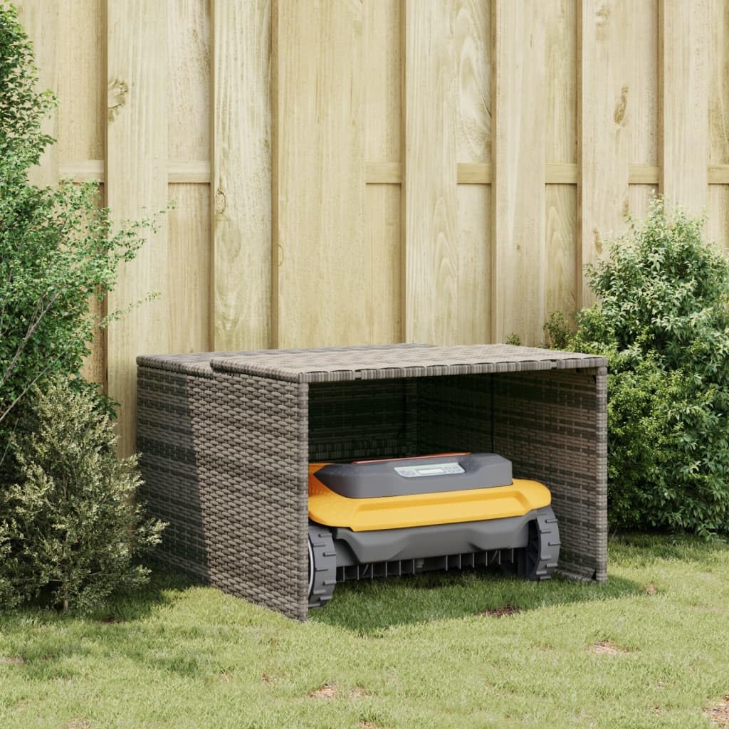 Générique Garage pour Robot Tondeuse Gris 86x90x52/57 cm résine tressée, Accessoires pour tondeuses à Gazon, Housses pour tondeuses à Gazon, Gris, (Poids 8.6KG)