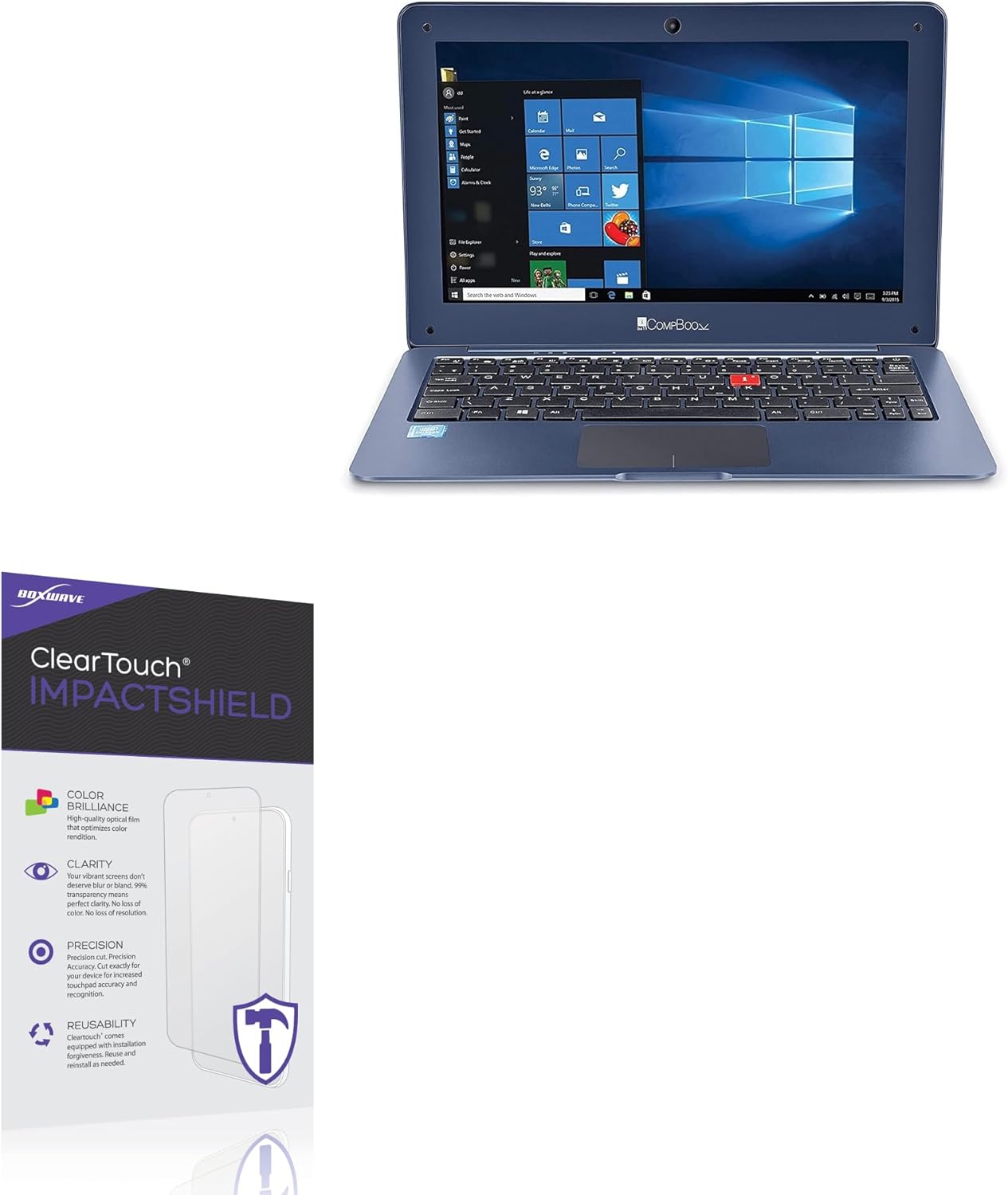 BoxWave Screen Protector Compatible With iBall CompBook Merit G9 - ClearTouch ImpactShield (2-Pack), Impenetrable Screen Protector Flexible Film