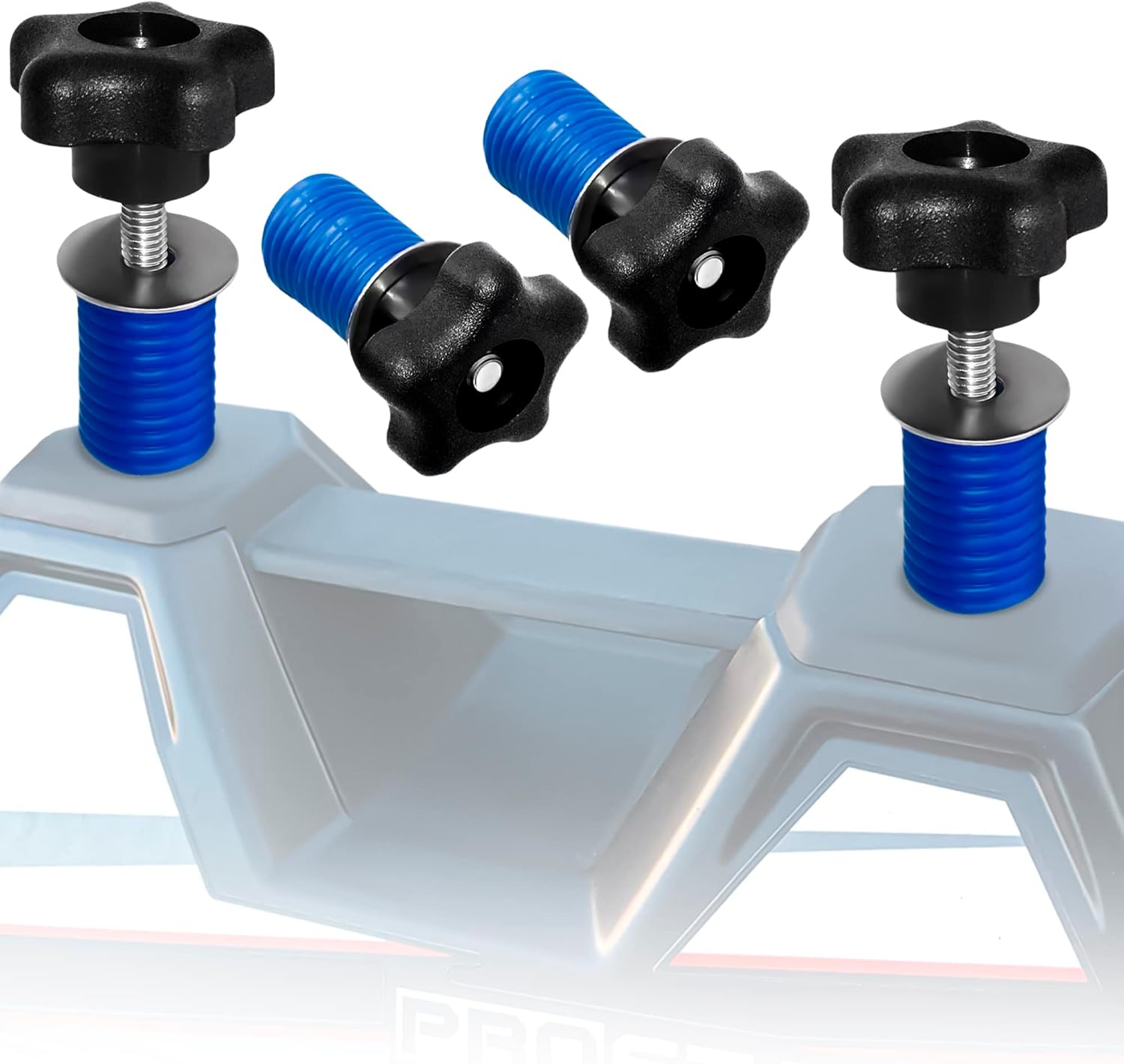 GripPRO Knob Tie Down Anchors 4 Pack for Polaris RZR, Sportsman & Ace with 1" Lock & Ride Bed Holes, Secure Gear, Coolers, Tools, Fits 1000, 900, 850, 570, Not for Ranger or General, US-Owned Brand