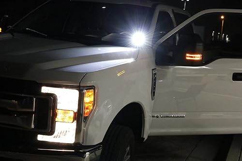 Miniatura 9 de iJDMTOY A-Pillar - Luces LED para cápsulas compatibles con Ford F150 2015-20, Ford Raptor F250 F350 2015-20, incluye (2) cubos LED de alta potencia