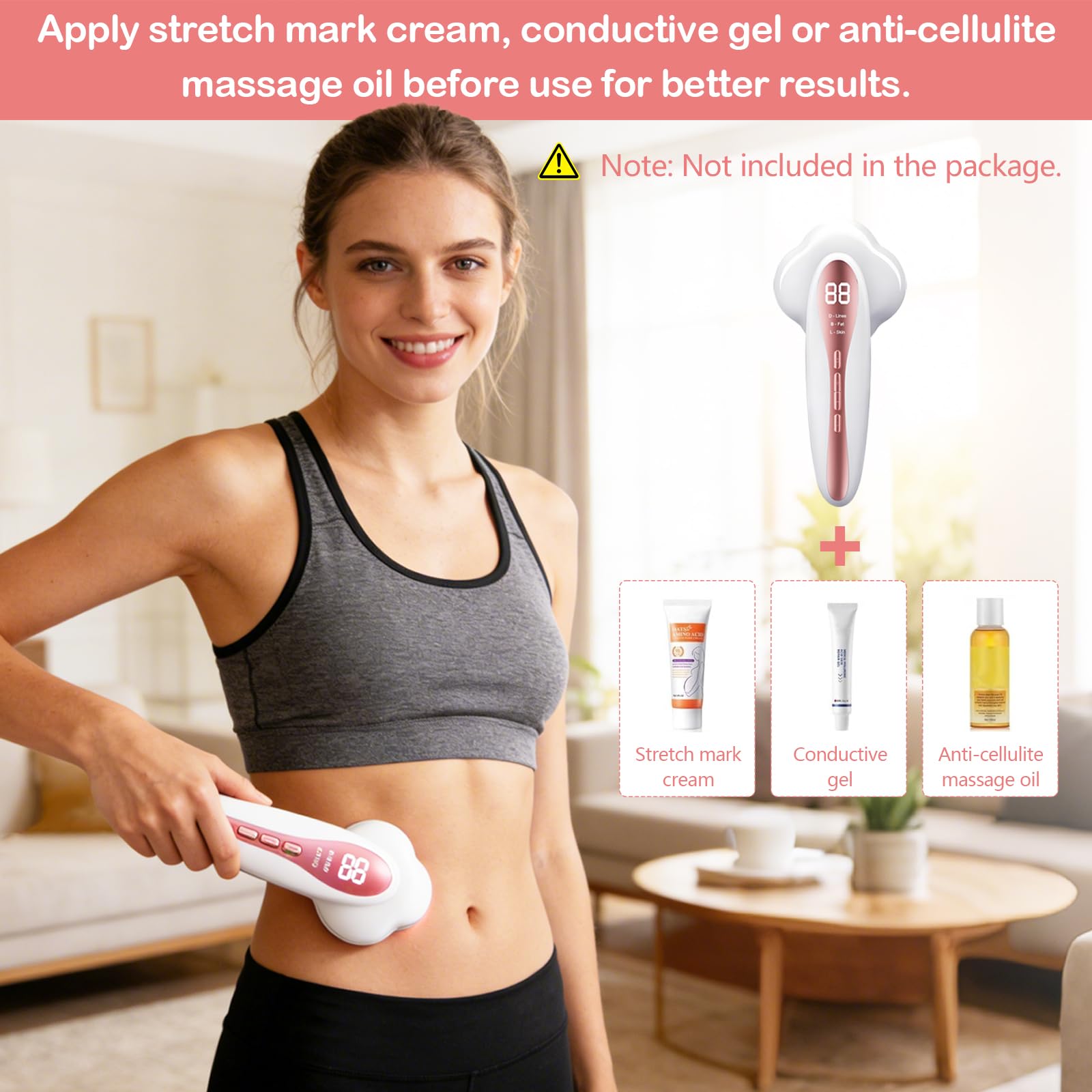 Masajeador Anticelulítico Profesional, Masajeador Celulítico Eléctrico Unisex,15 Niveles Ajustables, 3 Modos de Funcionamiento y Calentamiento para Cintura, Brazos, Glúteos y Piernas