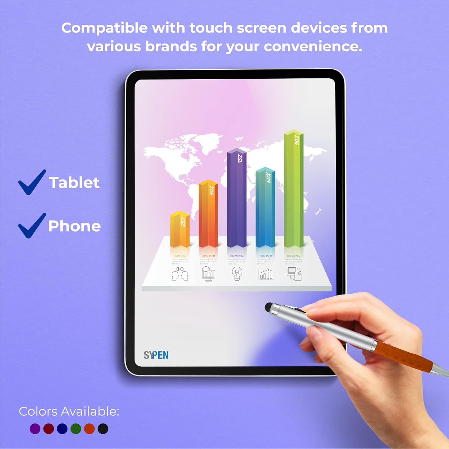 Personalized Pens With your Custom Logo or Text-300 Pack Bulk-for Businesses, Parties, and Events, 2 in 1 Ballpoint Pen & Capacitive Stylus Compatible with Touchscreen Devices, Silver/Red, Black Ink