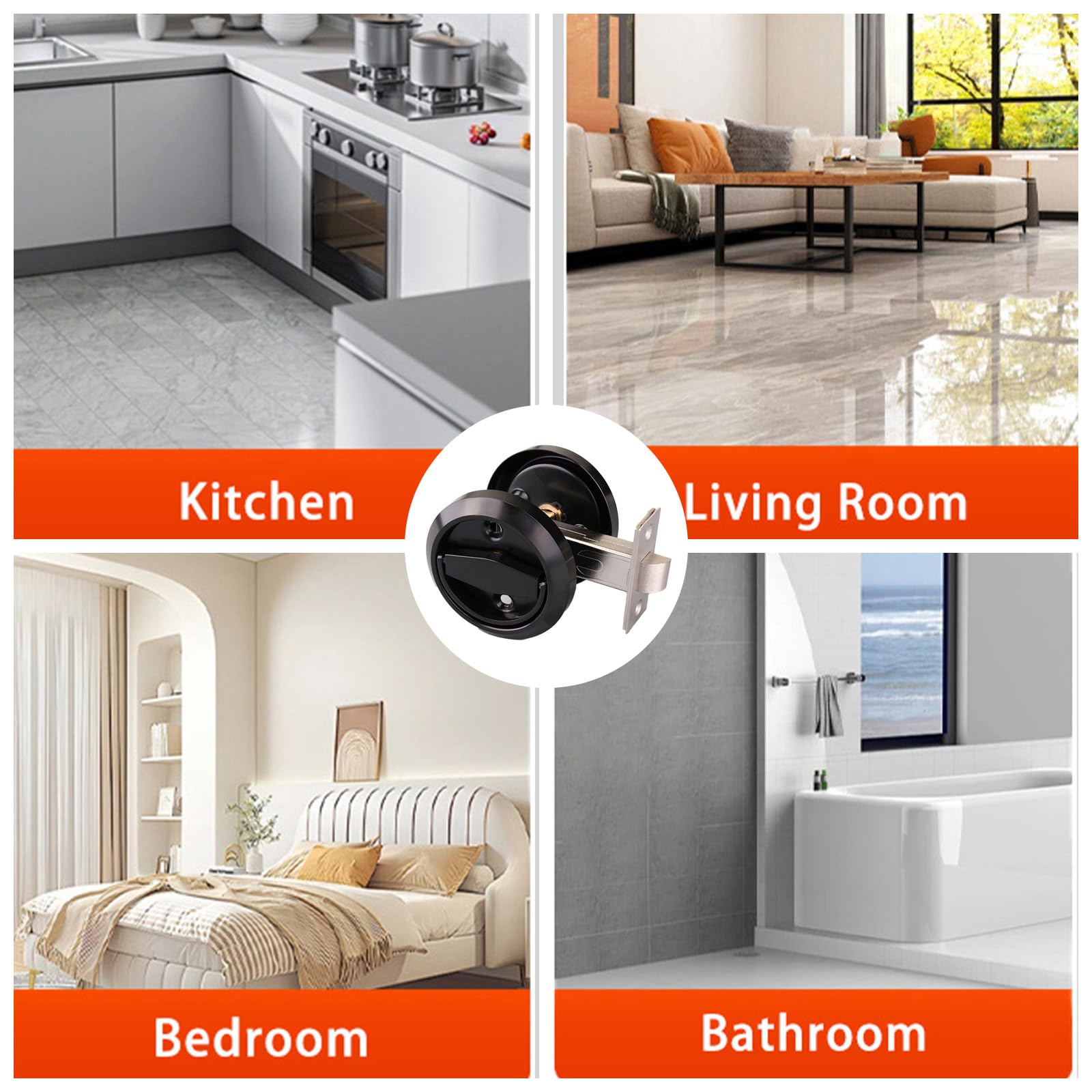 Recessed Door Knob - Keyless Stainless Steel -3