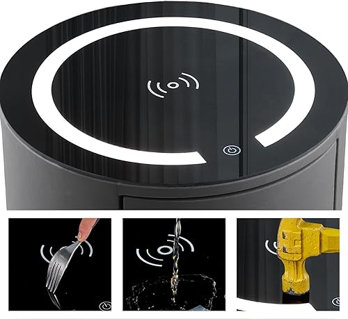 Miniatura 9 de CLIPOP Moderna mesita de noche con 3 cajones, mesitas de noche inteligentes con estación de carga inalámbrica, luz LED ajustable, mesa de noche con