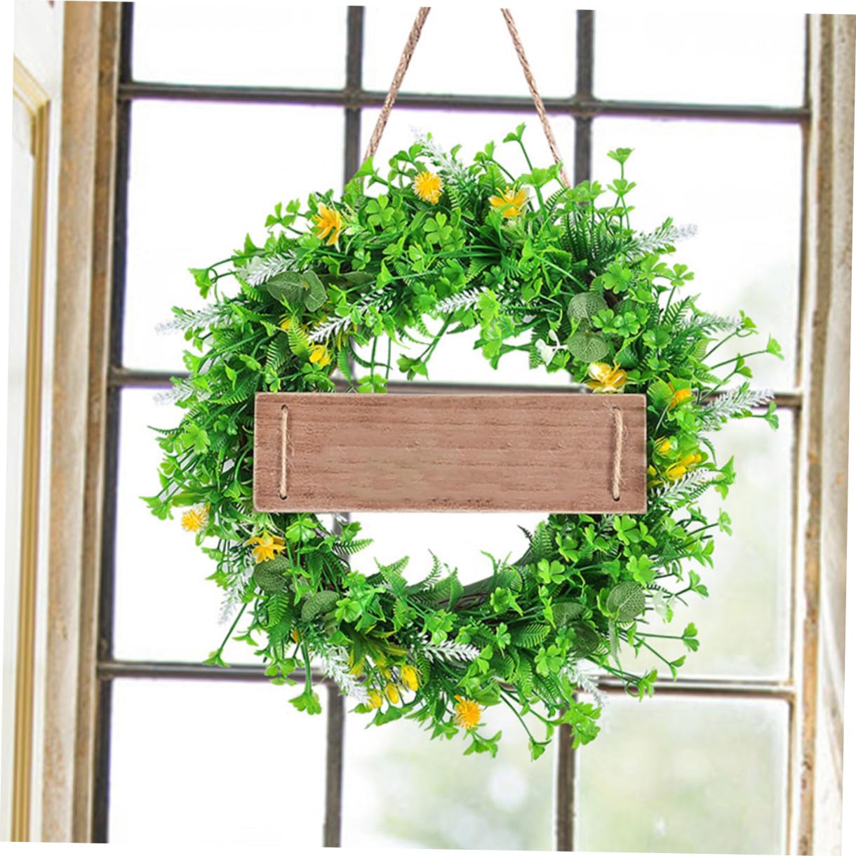 Cabilock Decorazioni Per La Casa Ghirlanda Primaverile Ghirlanda Di Foglie Verdi Artificiali Foglie Realistiche Non Necessita Di Annaffiatura 40 Cm Stile Pasquale