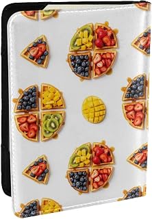 Slim RFID Passport Wallet, Brown And Yellow Waffles, PU Leather Travel Cover for Efficient Airport Security Checks