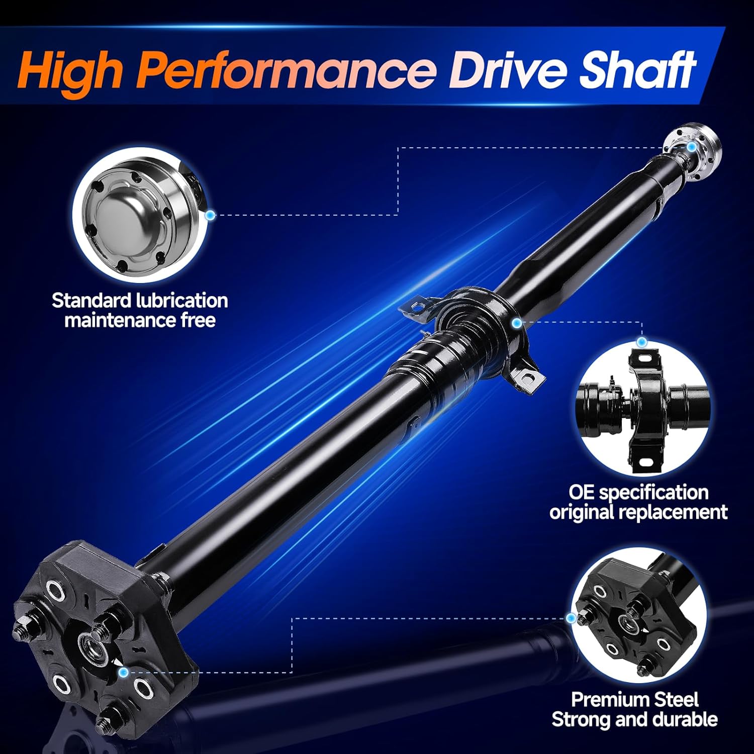 Rear Drive Shaft Prop Shaft Driveshaft Assembly Fit for Mercedes-Benz W164 ML320 2007-2009, ML350 2007-2011, ML450 ML500 ML550, AWD, OE 976-683, 1644103102