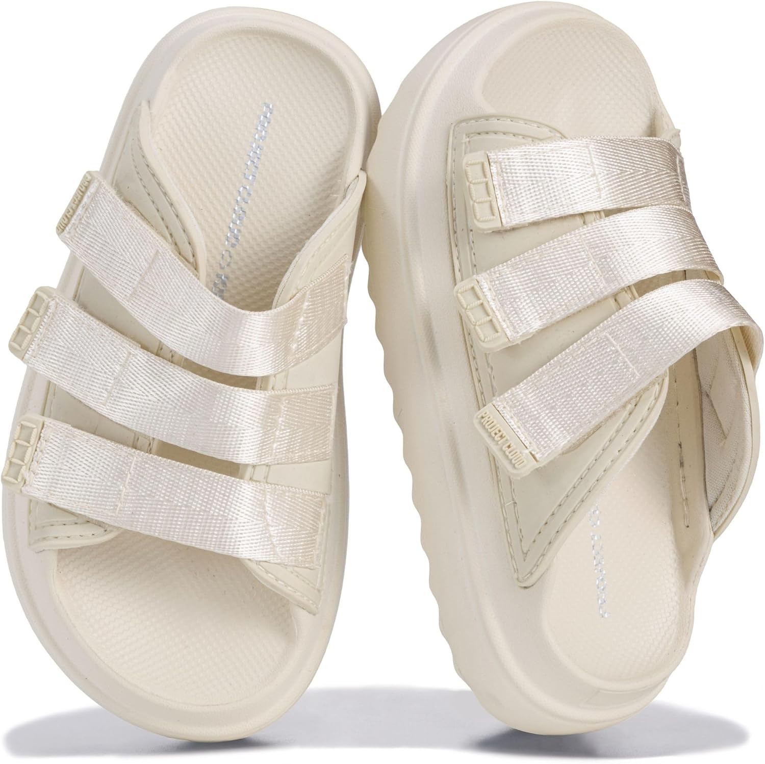 Project Cloud Sandals for Girls - Lightweight Non Slip Kids Sandals - Water-Resistant, Plush and Soft Insole Slides for Kids - Girls Slides for All-Day Comfort (Little Flowy)