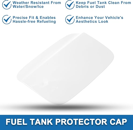 Fuel Tank Door Cap for Audi Q3 2013-2018 Fuel Filler Flap Cover Clip Type No.8U0809907 White ABS Fuel Filler Door Gas Cap