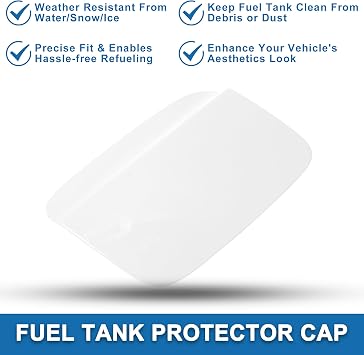 Fuel Tank Door Cap for Audi Q3 2013-2018 Fuel Filler Flap Cover Clip Type No.8U0809907 White ABS Fuel Filler Door Gas Cap