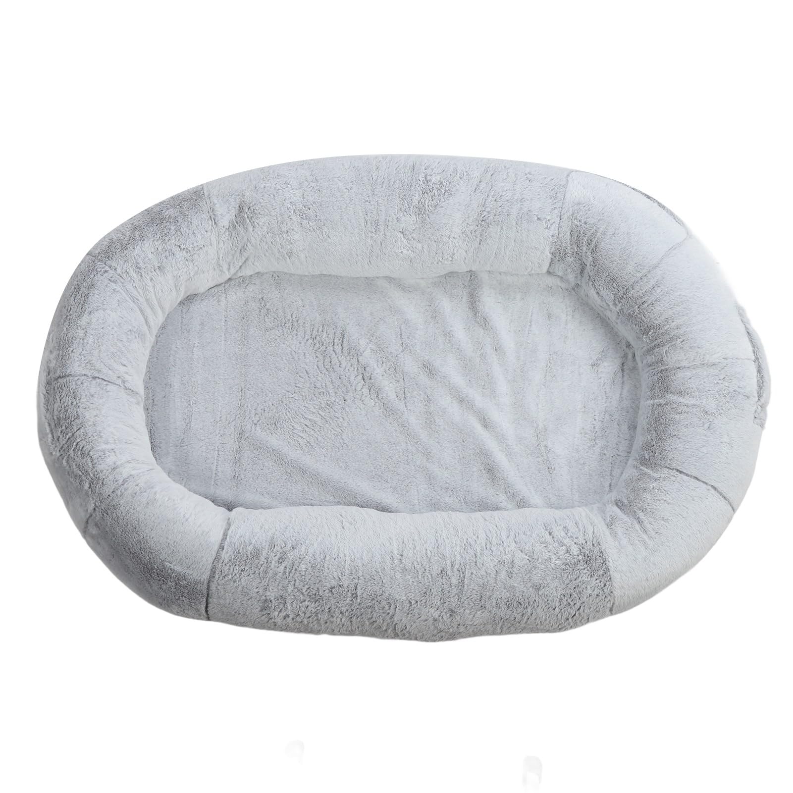 Cuccia per Cani Umani, Spaziosa Cuccia Ergonomica Extra Large per Cani in Memory Foam, Divano Ortopedico per con Fodera Lavabile Rimovibile, Tasca Portaoggetti e Fondo Antiscivolo per