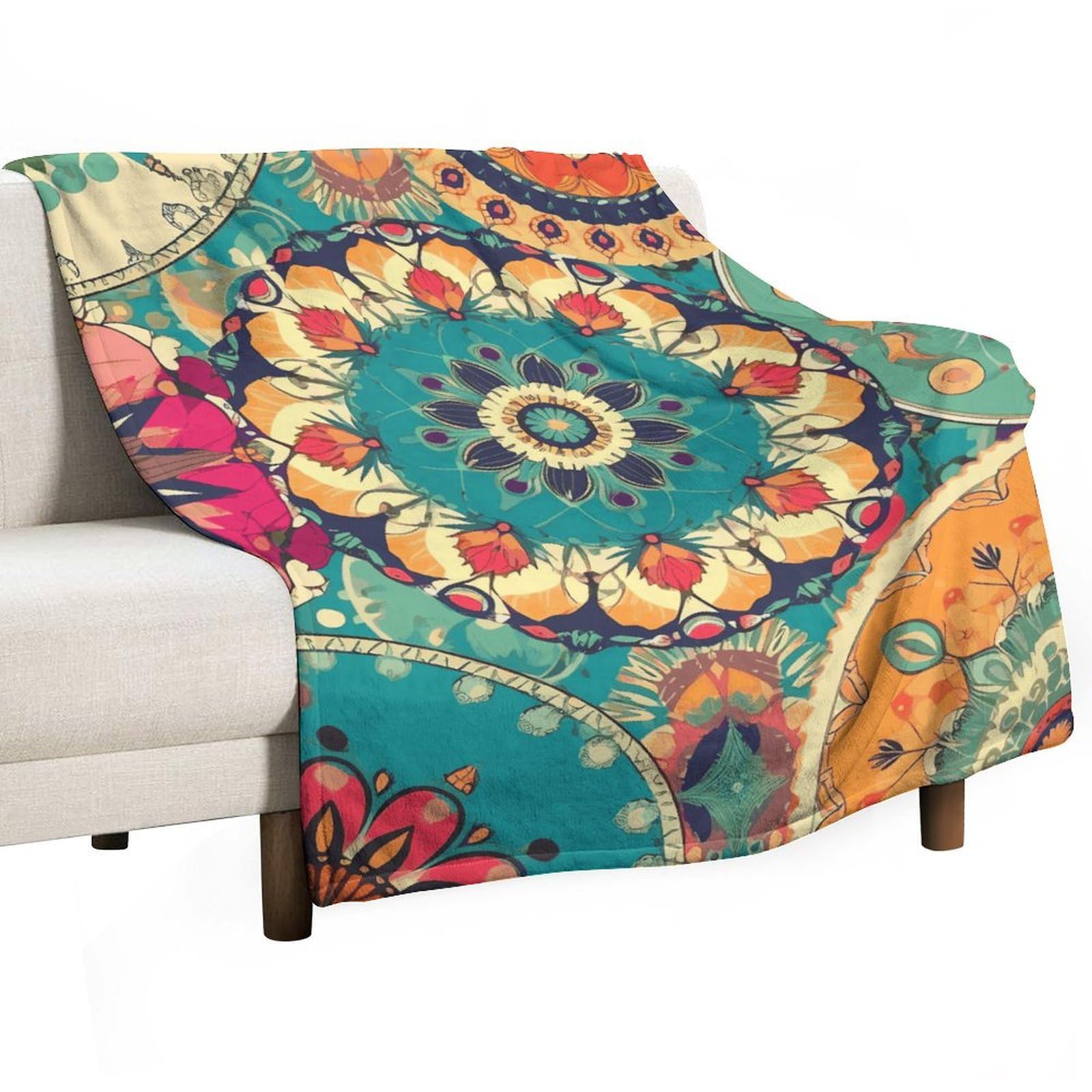 Couverture en flanelle douce légère imprimé fleurs pour voyage