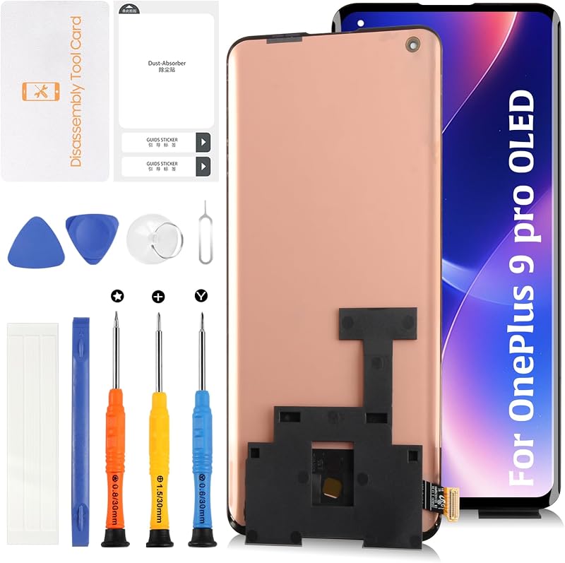 OLED Display for OnePlus 9 Pro 6.7" with Fingerprint Screen Replacement Support Curved Display Touch Screen Digitizer Assembly (Not TFT) LE2120 LE2121 LE2123 LE2125 LE2127