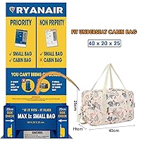 Sac De Voyage Ryanair 40x20x25cm - Sac Cabine Pliable 20L Imperméable Avec Bandoulière Sac Weekend