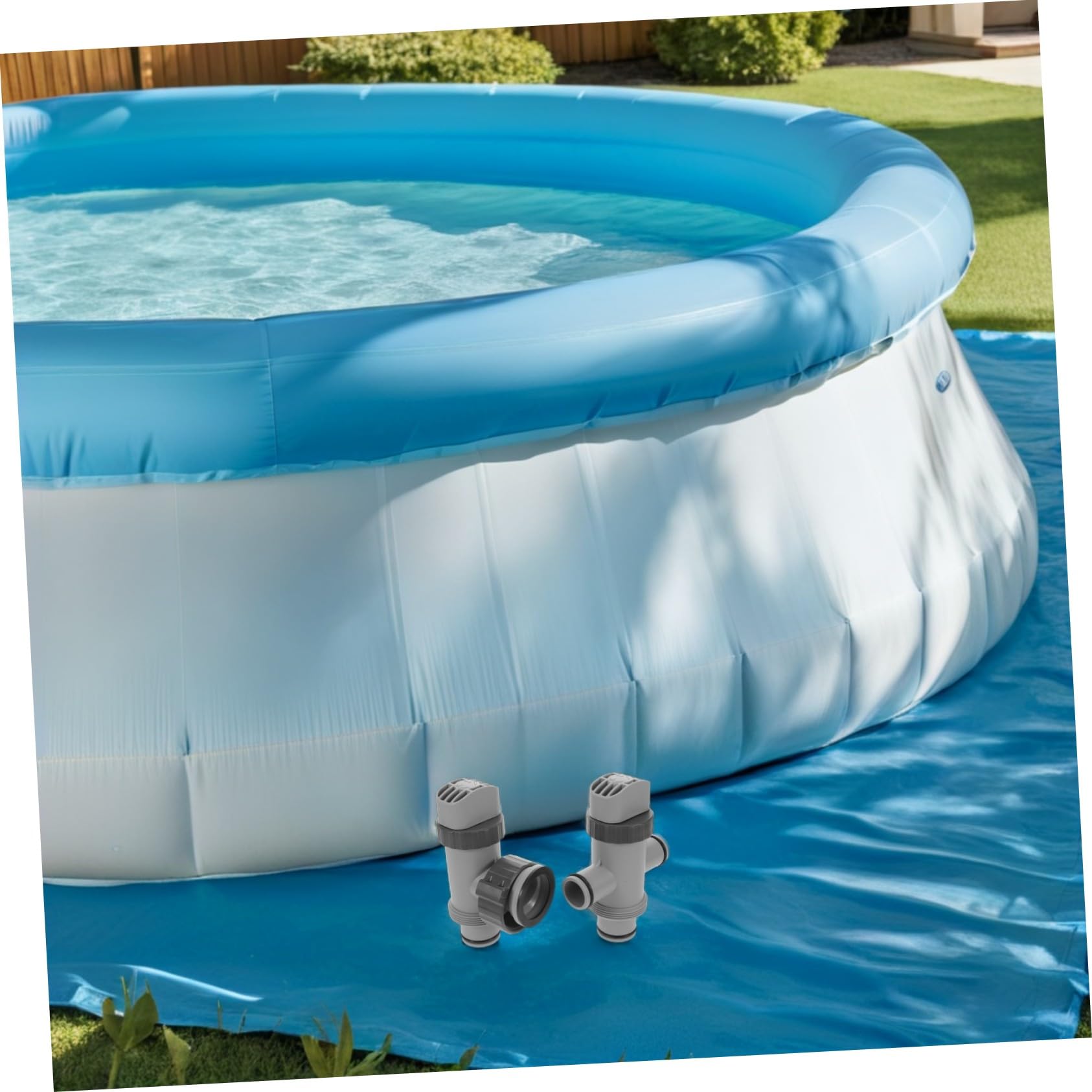 VILLCASE Conjunto de Válvulas de Émbolo para Piscina Kit de Mantenimiento con Conexión para Mangueras Válvula de Cierre Flexible para Filtro de Piscina Fácil Instalación y Larga Duración