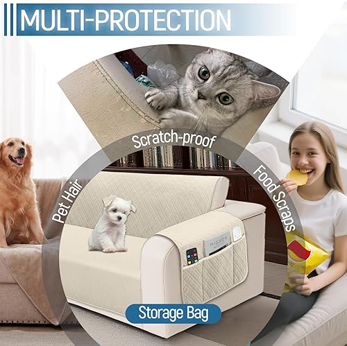 Miniatura 5 de Funda impermeable en forma de L para sofá seccional, funda acolchada de terciopelo para sofá esquinero, en forma de L, protector de muebles con