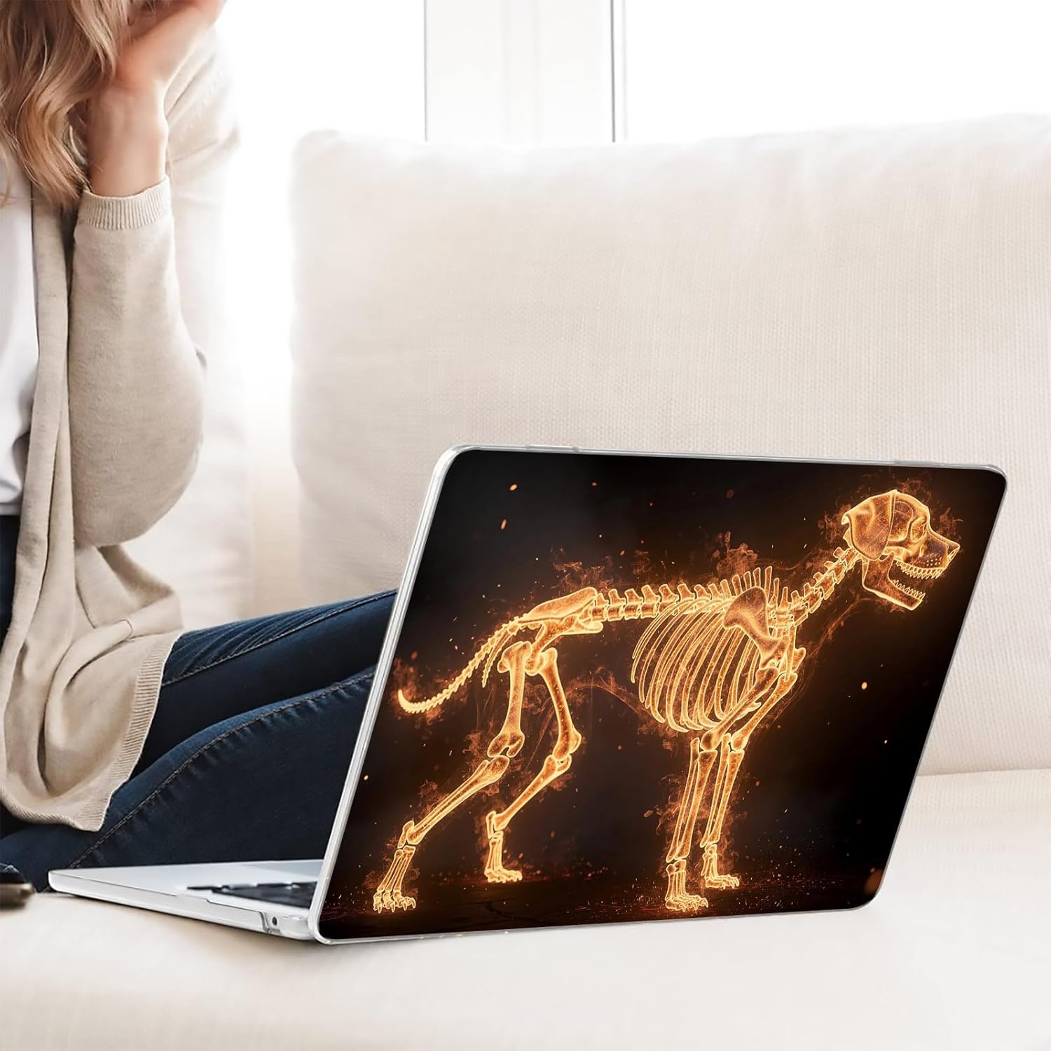 Compatible with MacBook Neo 13-inch, Hard Shell Case with Keyboard Cover and Screen Protector (A3404 A18 Pro chip, 2026 Release) - Dog Skeleton MC22389